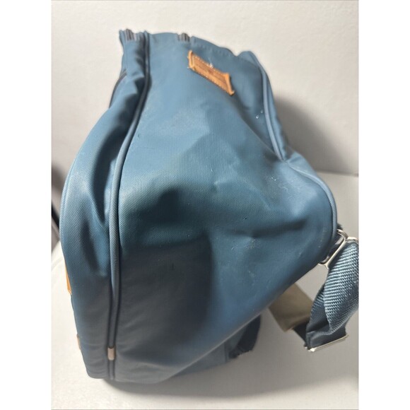 Jon Hart Design Backpack Adults Blue Coated Canvas Leather Trim - Picture 15 of 16